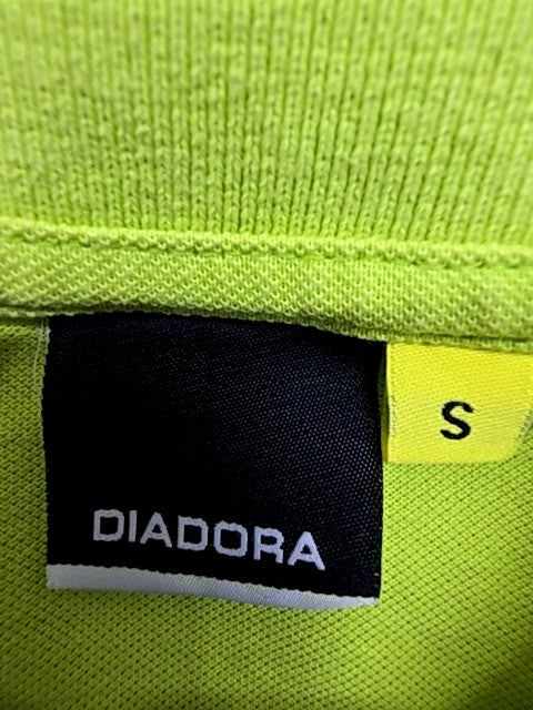 Diadora Green Tennis Polo Shirt Men S Italy Cotton Pique White Piping
