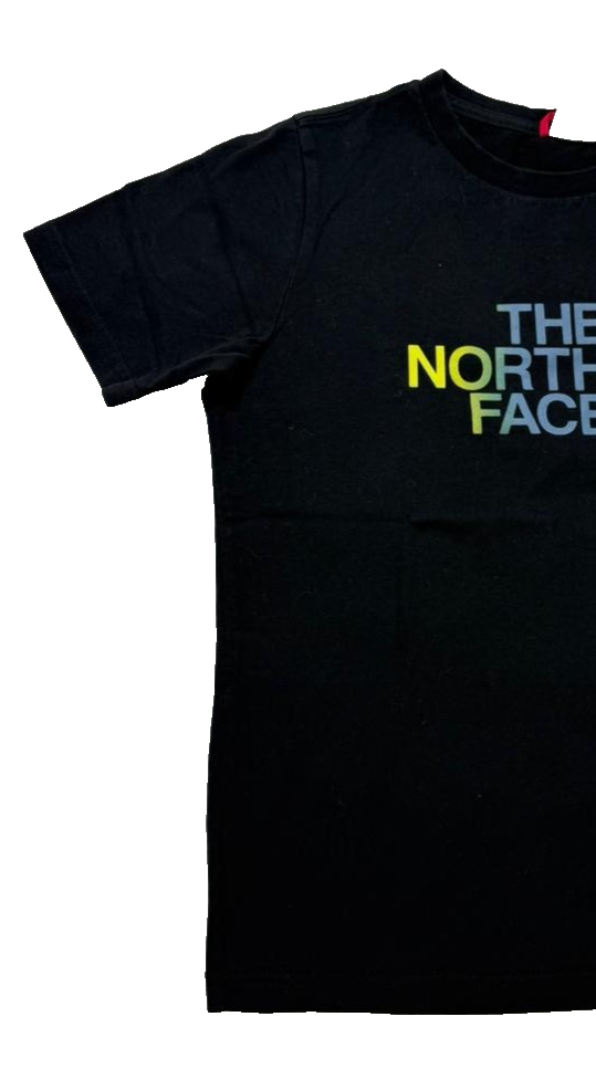 North Face Youth Boys/Girls Black Graphic T-Shirt Multicolor Logo M