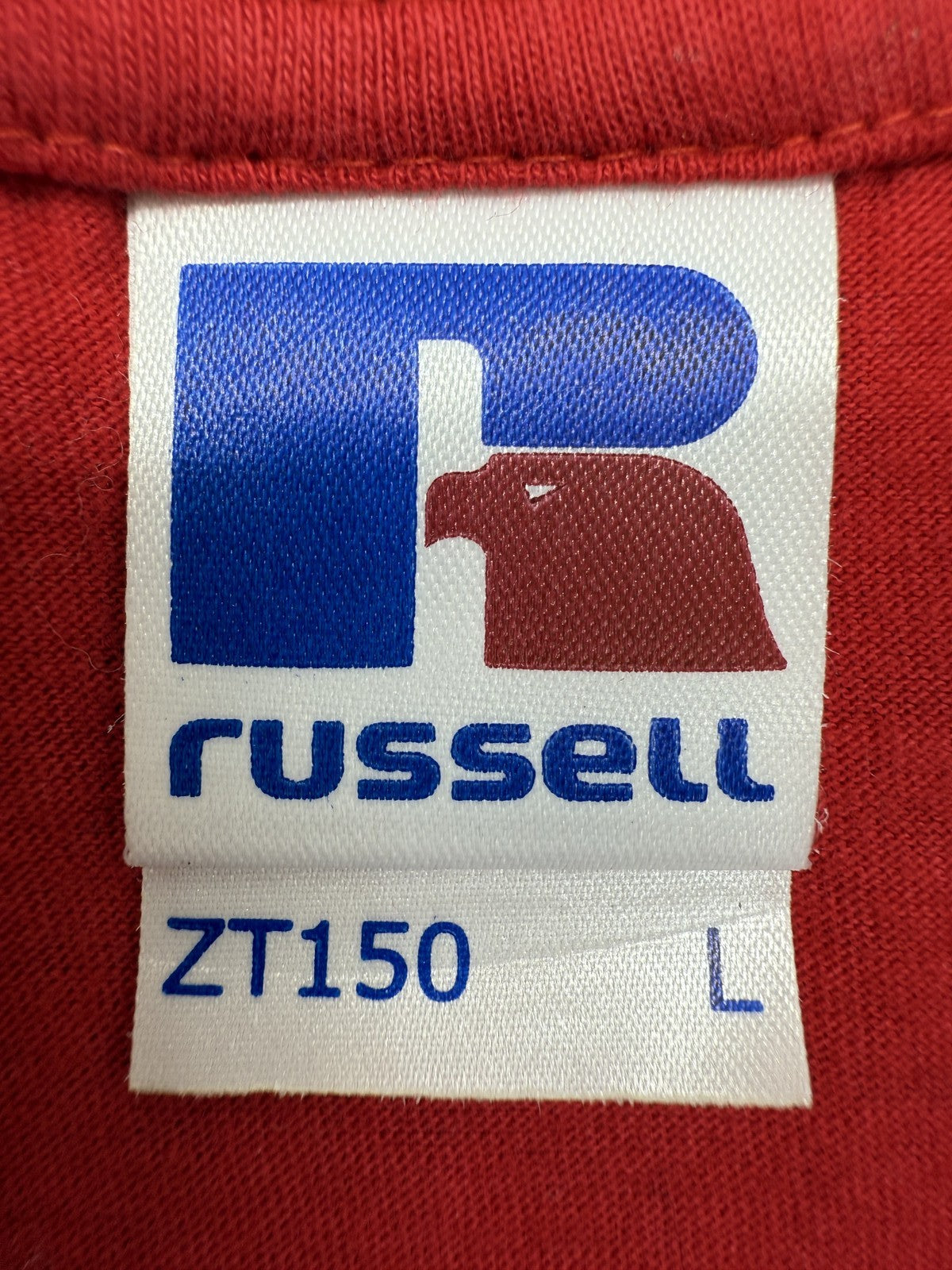 Russell Red Short Sleeve T-Shirt Crew Neck Printed L ZT1150