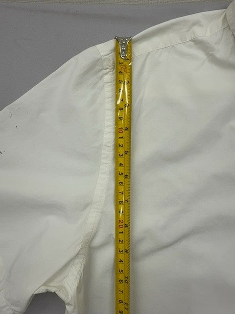 Tommy Hilfiger Men's White Short Sleeve Button-Down Shirt LG Cotton