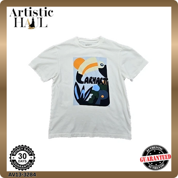 Carhartt Men's White Graphic Short Sleeve T-Shirt Size S