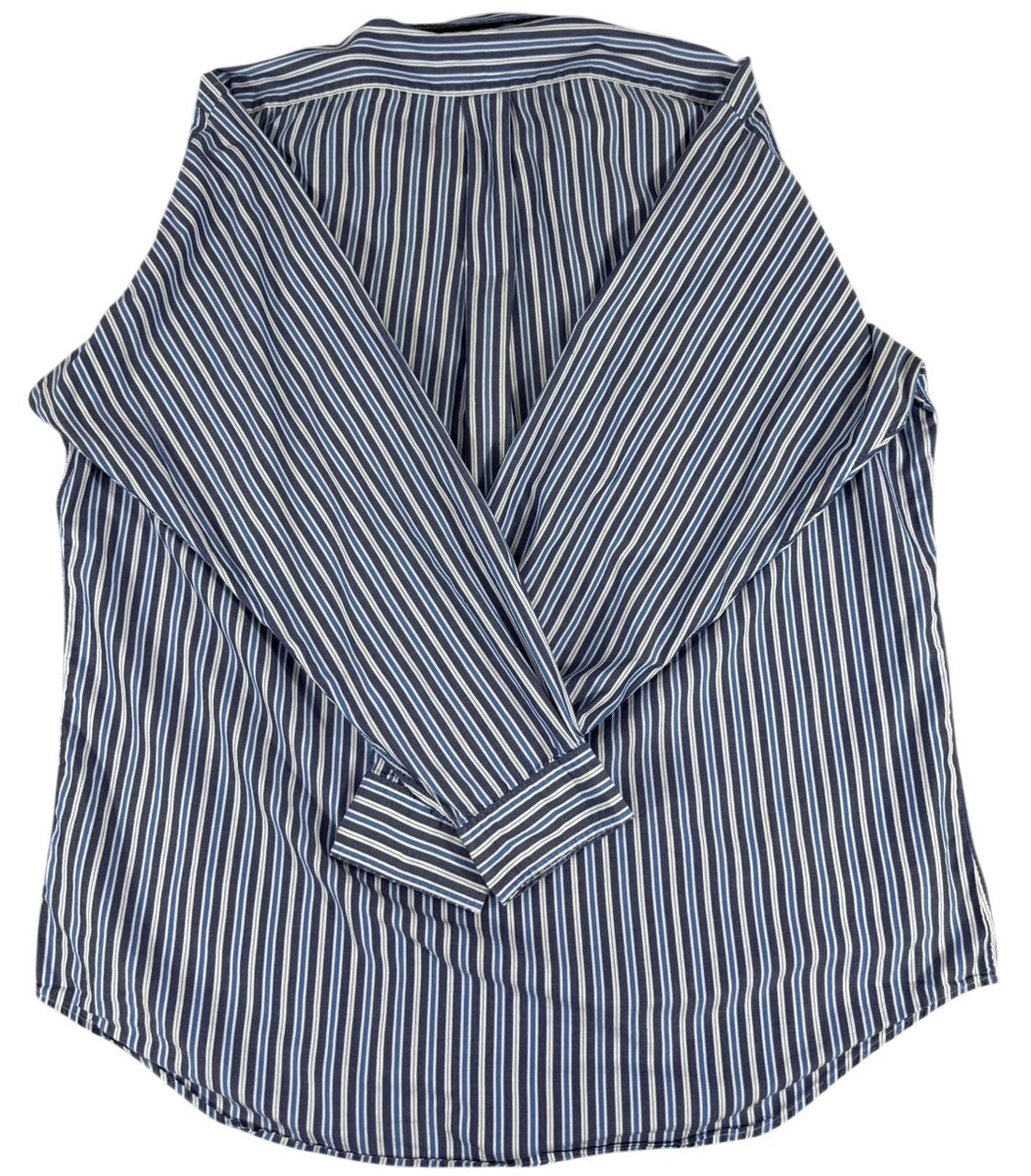 Ralph Lauren Yarmouth Mens Striped Button Down Shirt Blue White Size 16.5 Large