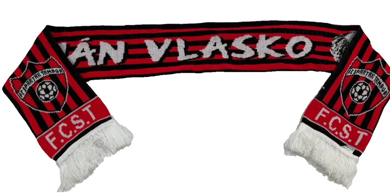 Fc Vlasim Vlasko 10 Jan Black Red Knitted Football Soccer Scarf F.C.