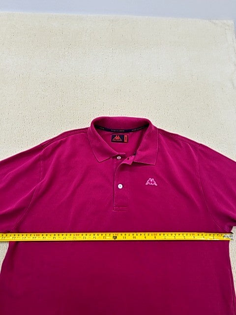 Kappa Robe Di Kappa Magenta Polo L Men's Cotton Pique Short Sleeve