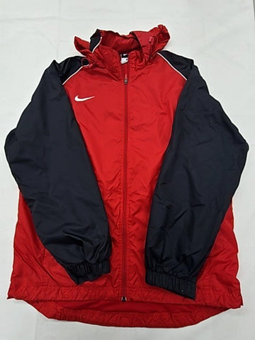 Nike Men's Red/Black Hooded Activewear Jacket L Full Zip
