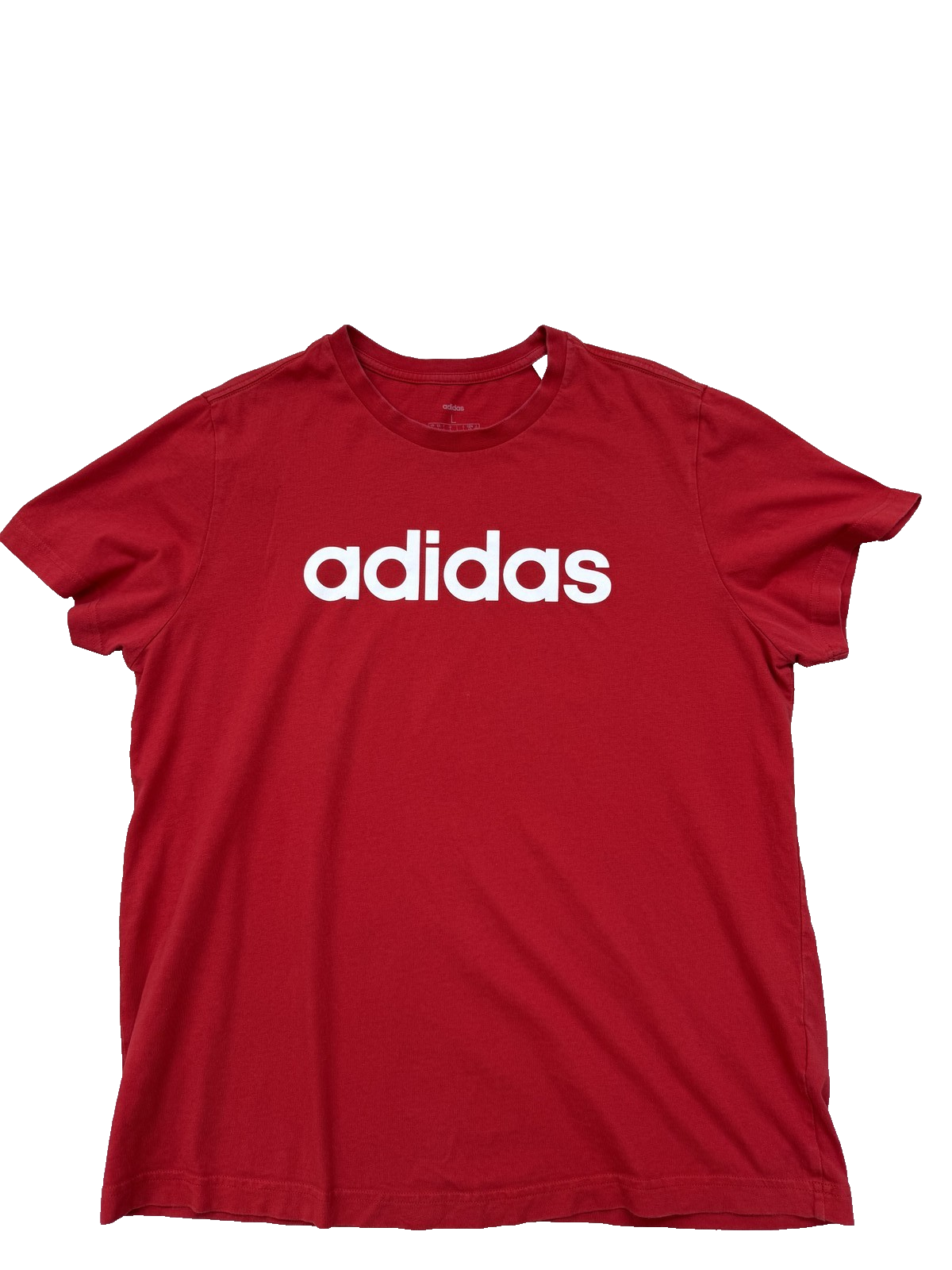 Adidas Red Short Sleeve Crewneck T-Shirt L Regular Unisex Adult