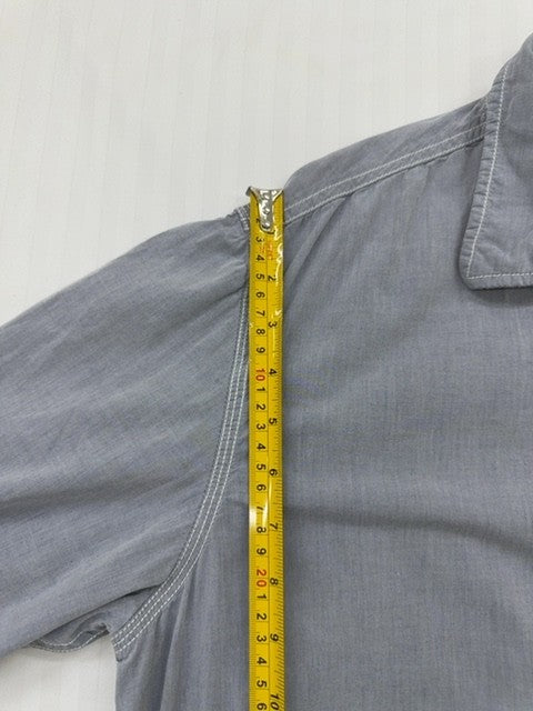 Napapijri Men's Gray Cotton Button-Down Shirt XL Pink Lining