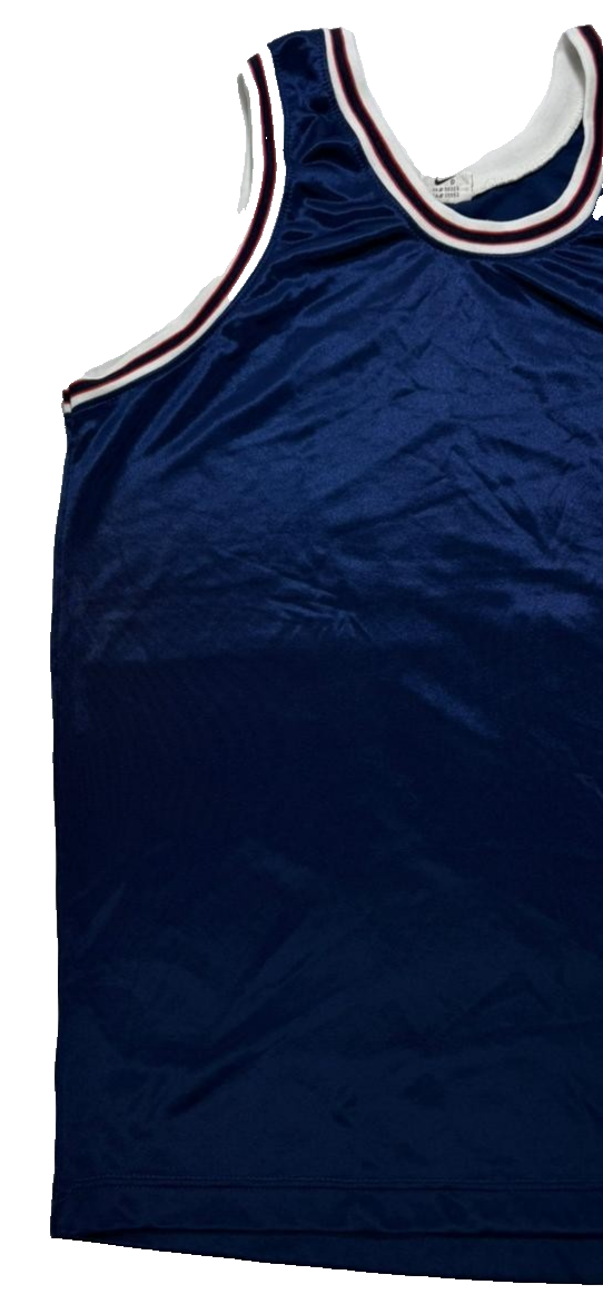 Vintage Nike Team Basketball Jersey In Dark Blue With White And Red Trim - XL