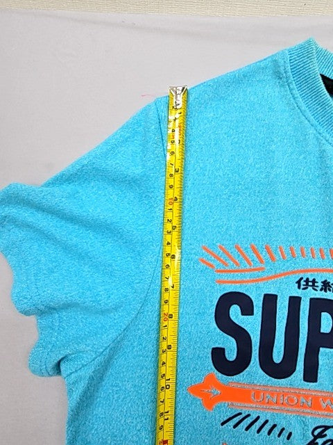 Superdry Men's Turquoise Japan Graphic T-Shirt Size L Short Sleeve
