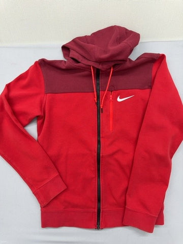 Nike Full Zip Fleece Hoodie Red Size M Unisex Cotton/Poly