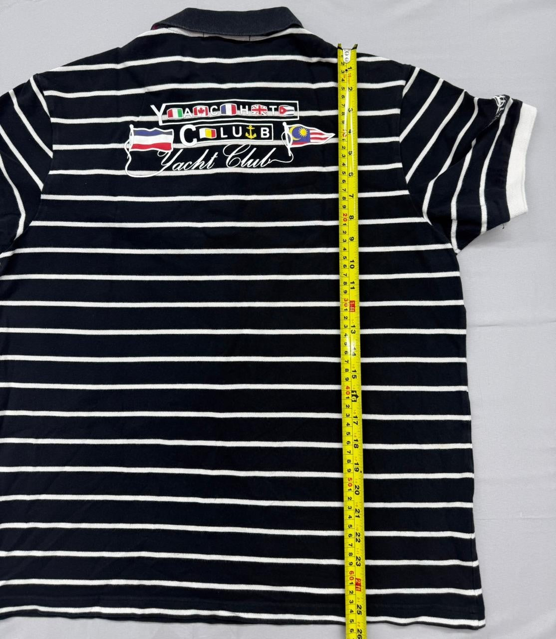 Nagata Denim Style Men's Black Striped Polo Shirt Size XXL Made in Italy