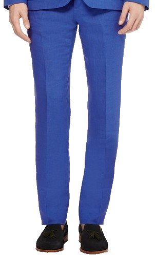 Paul Smith Blue Linen Blend Slim Fit Dress Pants Men's Formal Trousers Size 36