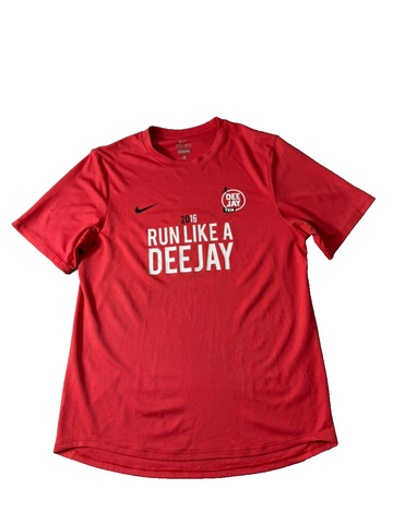 Nike Dri-FIT Run Like A Deejay 2016 Red Athletic T-Shirt Men's Size S