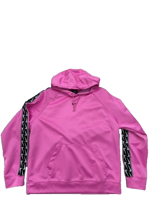 Nike Men's Pink Hoodie – Size M, Striped, Long Sleeve