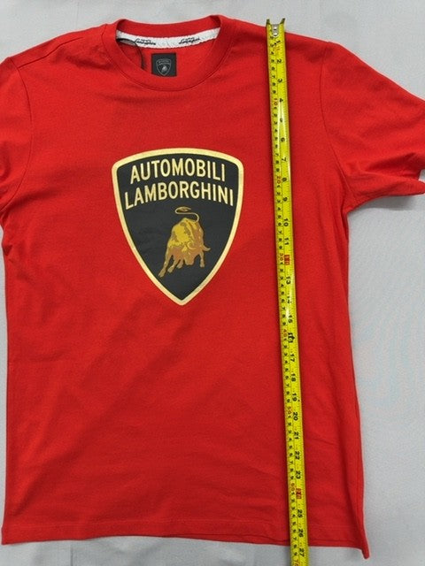 Lamborghini Red Logo T-Shirt Men's M Short Sleeve Crew Neck B3XWBTZ-3043