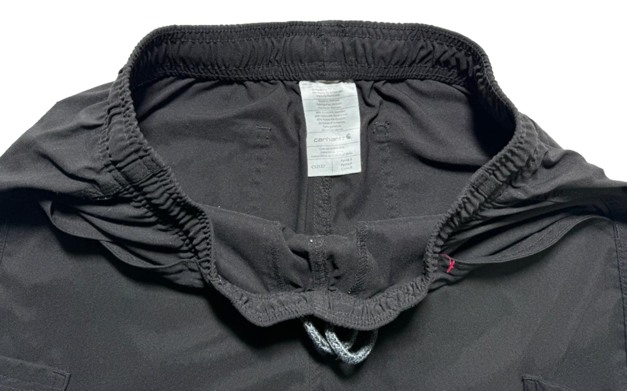 Carhartt Teens Black Cargo Work Pants Elastic Ankles Multi-Pocket Design Size S
