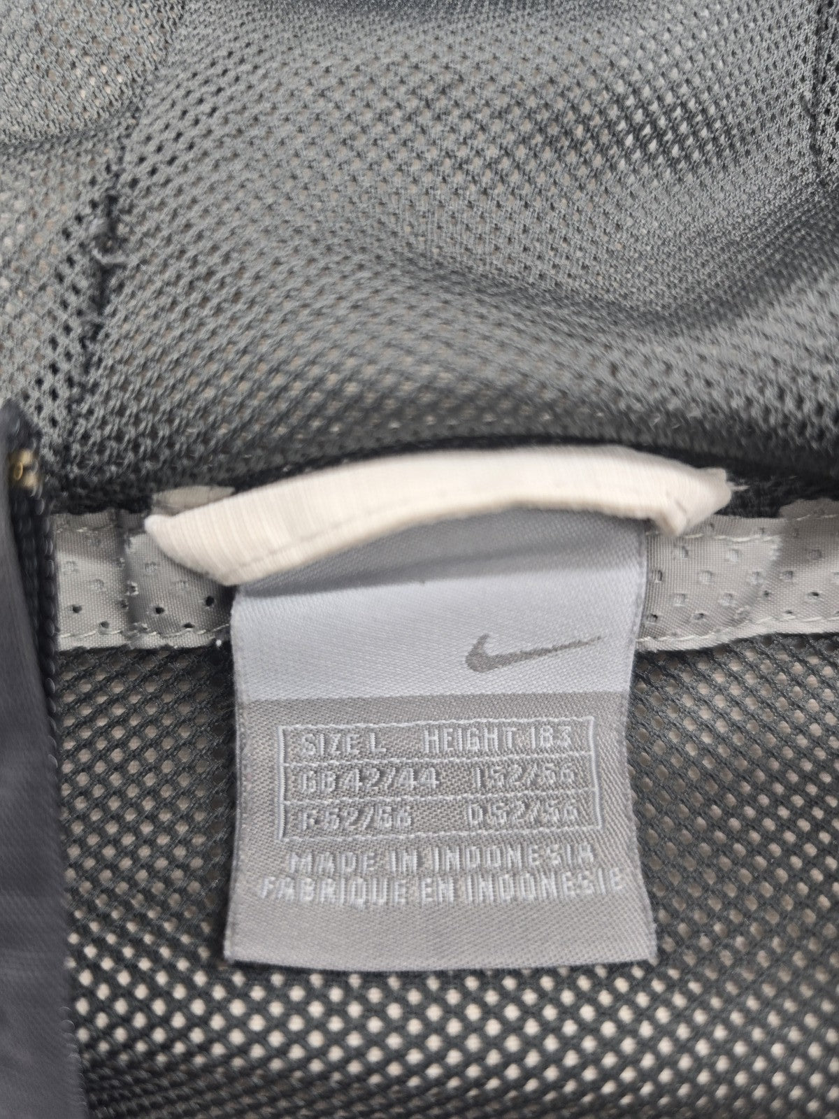 Nike Men's L White/Black Color Block Hooded Windbreaker Zipper