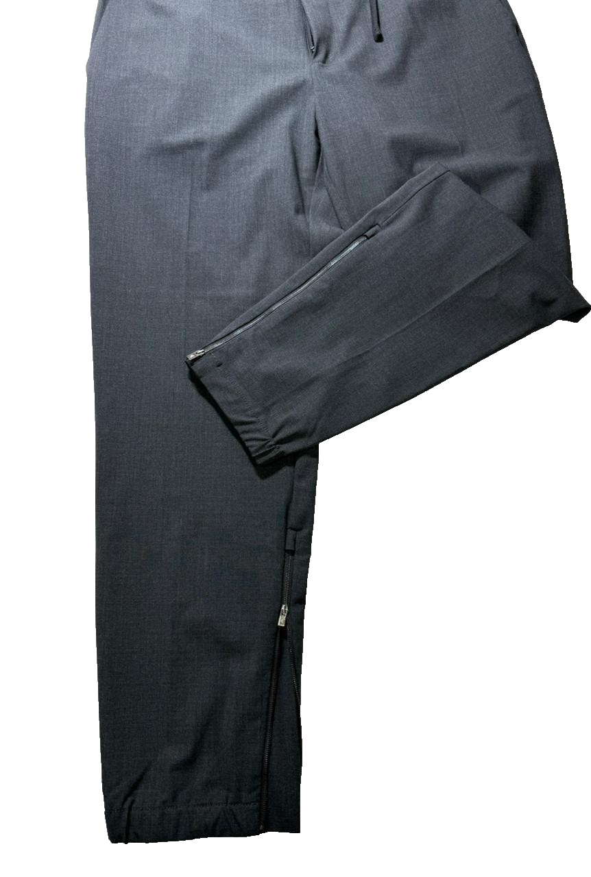 Emporio Armani Men's Gray Tailored Pants | Slim Fit Zip Ankle | Size 54