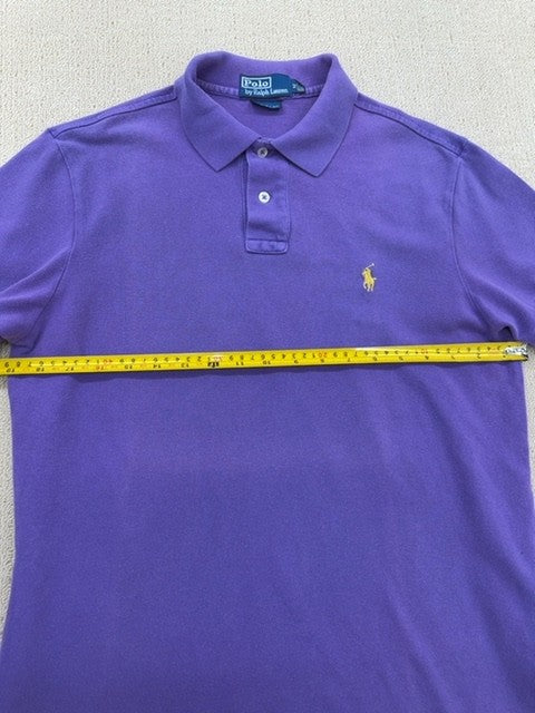 Polo Ralph Lauren Men's Purple Cotton Polo Shirt Size M Custom Fit