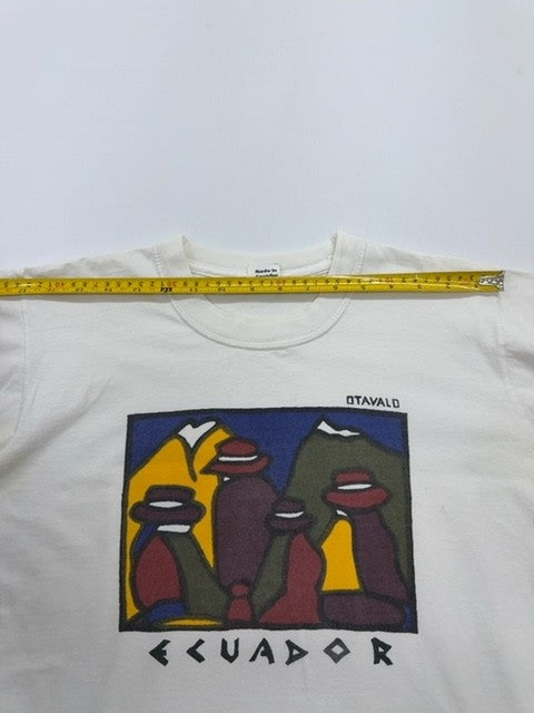 Otavaldd Men White Adventure Graphic T-Shirt Size M Regular Fit