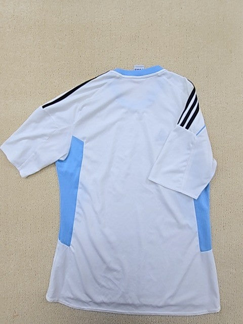 Adidas Men's M White/Light Blue Striped Climacool Soccer Jersey