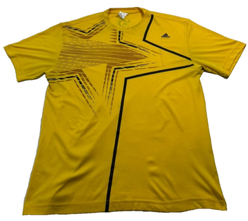 Adidas Predator Men's Bright Yellow Graphic Soccer Training Shirt Short Sleeve L