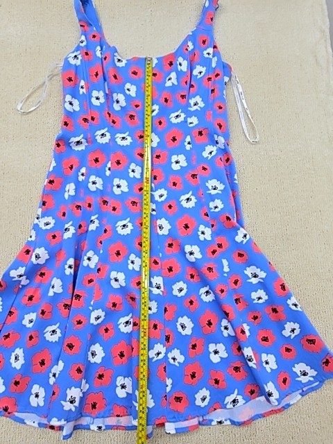 Anne Klein Blue Floral Fit & Flare Mini Dress Size 10