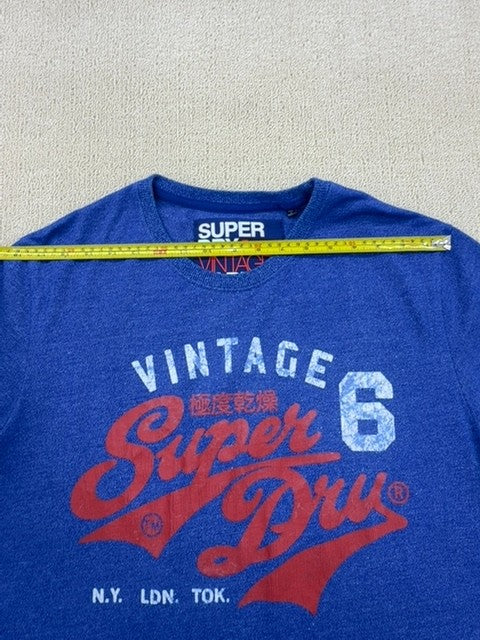 Superdry Vintage Label Navy XL Men's Short Sleeve T-Shirt Embroidered Logo