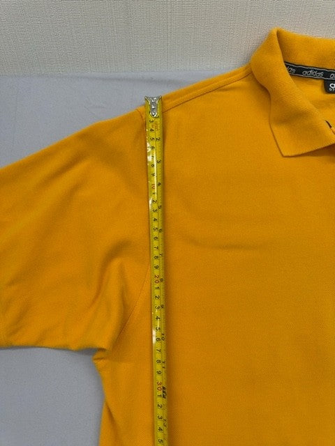Adidas Men's Yellow Polo Shirt Short Sleeve Size L Button