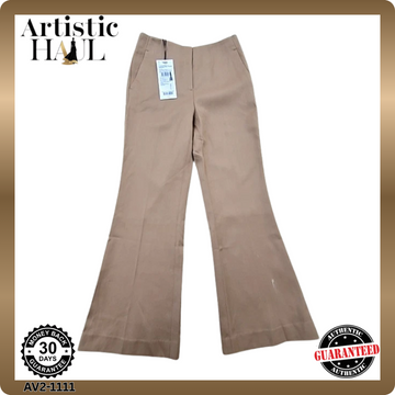 Selected Femme Taupe Flared Tailored Polyester Blend Women's Pants