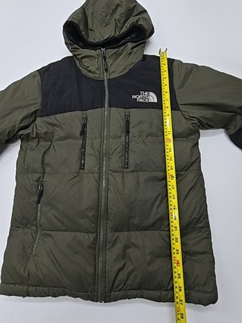 The North Face Mens Green Puffer Jacket Hood Full Zip Size M Regular