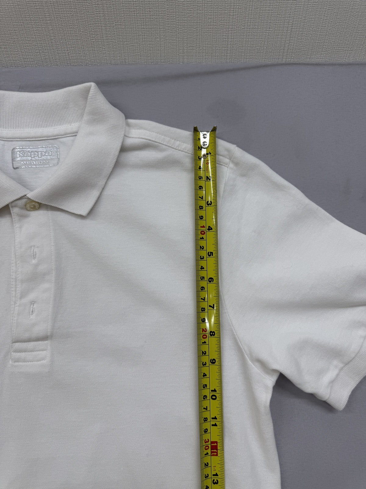 Kappa Men's White Polo Shirt Medium Short Sleeve 100% Cotton Button