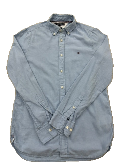 Tommy Hilfiger Men's Blue Flex Slim Fit Long Sleeve Shirt Size S