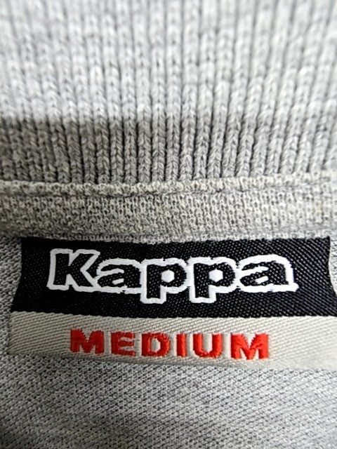 Kappa Men's Grey Polo Shirt Medium Short Sleeve Cotton Embroidered