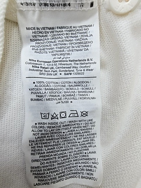 Nike Men's White Cotton Short Sleeve Polo Shirt M Button-Down