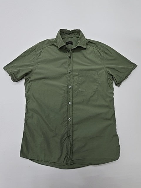 Ermenegildo Zegna Men's Green Button-Down Shirt Size M Casual Pocket