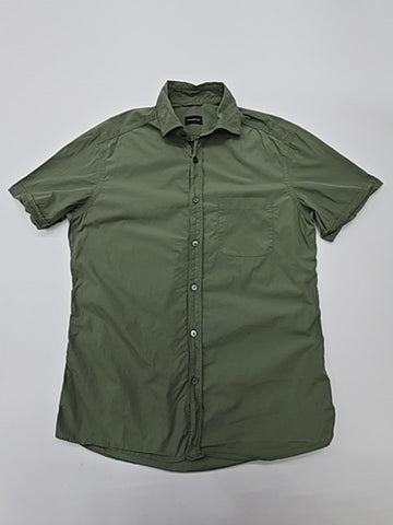 Ermenegildo Zegna Men's Green Button-Down Shirt Size M Casual Pocket
