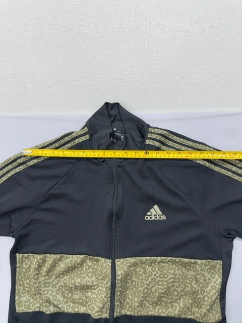 Adidas Primegreen Black Track Jacket XL Gold Print Zipper Long Sleeve