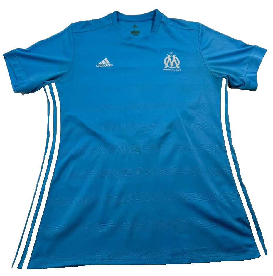 Adidas Olympique De Marseille 2017-2018 Away Football Shirt In Light Blue - L