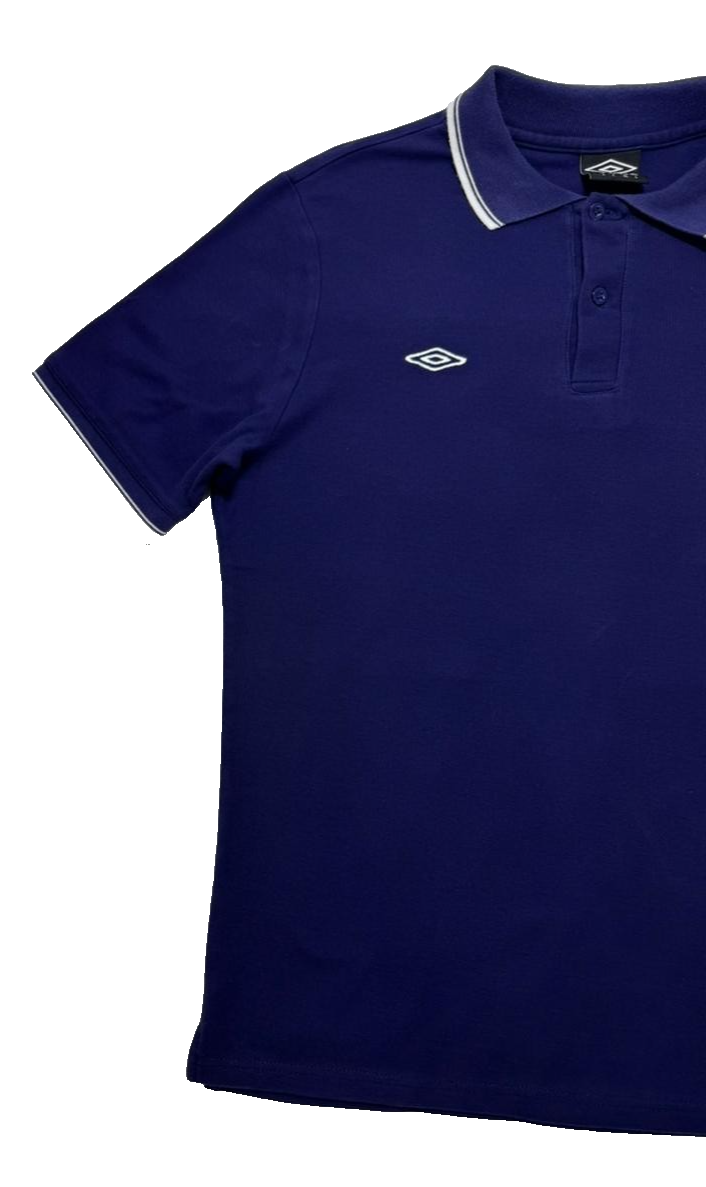 Umbro Men's Blue Short Sleeve Polo Shirt - Size L