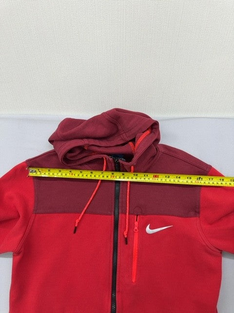 Nike Full Zip Fleece Hoodie Red Size M Unisex Cotton/Poly