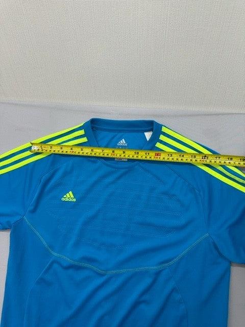 Adidas Blue Striped ClimaLite Jersey Short Sleeve Crewneck Unisex Adult