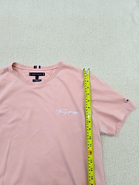 Tommy Hilfiger Pink L Short Sleeve Crewneck Organic Cotton T-Shirt Unisex