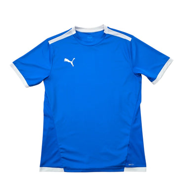 PUMA Men's Blue Soccer Jersey Slim Fit Mesh Short Sleeve