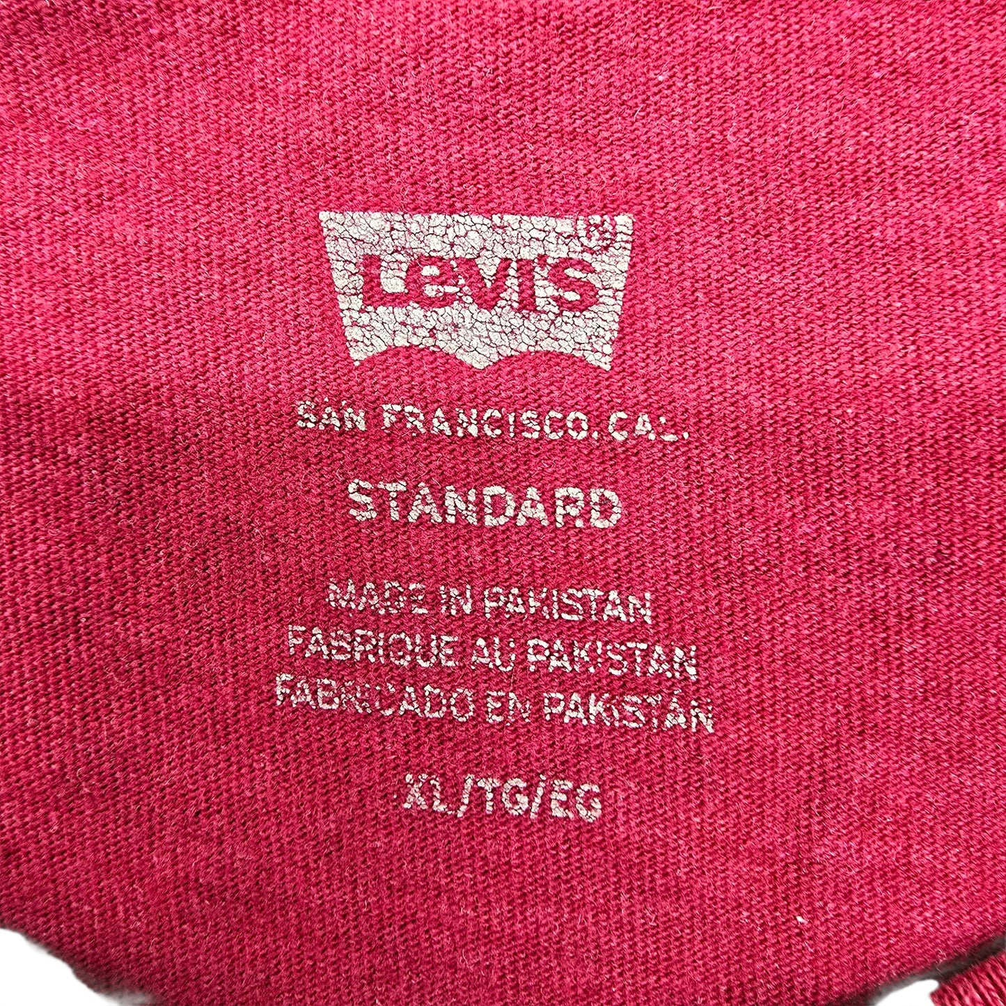 Levi's Men's Maroon Crew Neck T-Shirt Size XL