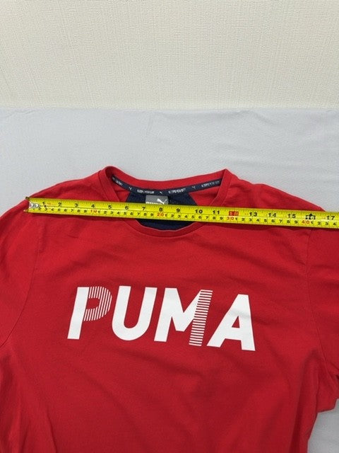 Puma Men's L Red Navy Short Sleeve Dry Tee Crew Neck