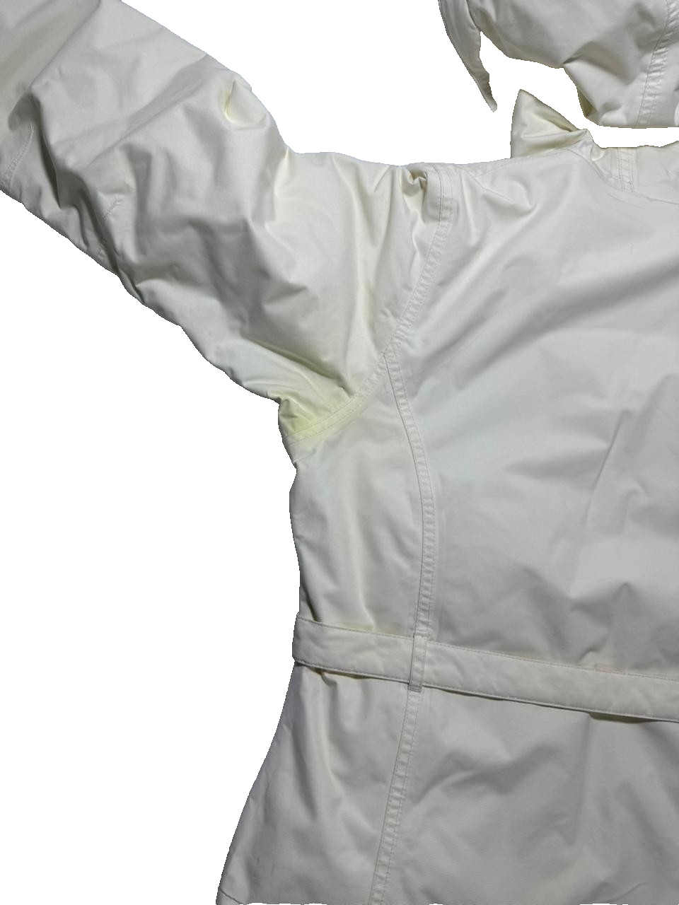 The North Face White/Grey Belted Logo Nylon Insulated Winter Jacket XS