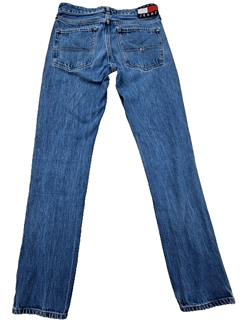 Tommy Jeans Men's Blue Denim Jeans 29x34 Button Fly Med Wash