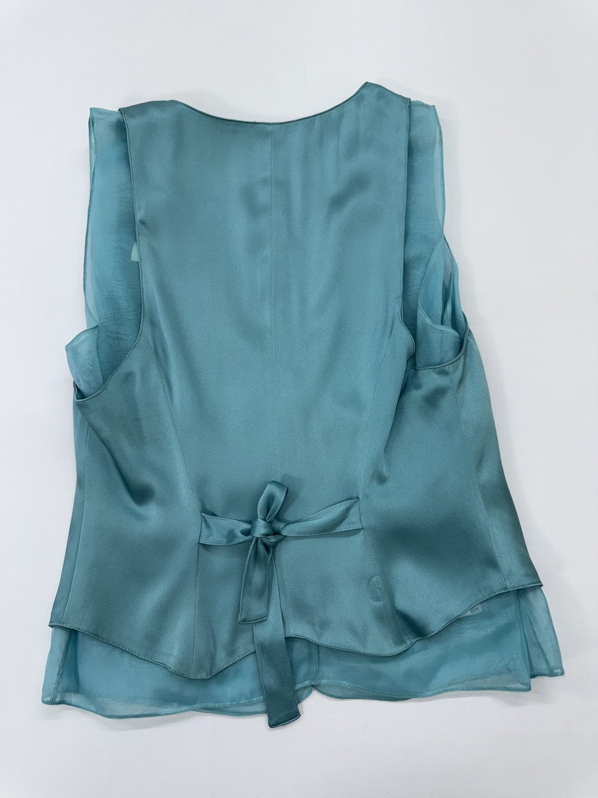 Giorgio Armani Women’s Teal Silk Sleeveless Blouse EU 40