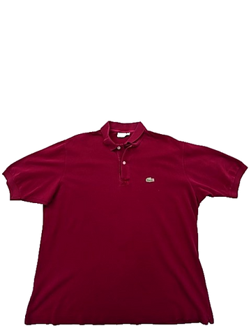 Lacoste L.12.12 Burgundy Cotton Polo Shirt Men Size 8 Classic Fit